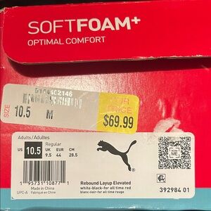 Puma Rebound Layup Elevated Shoes - White, Black, Red